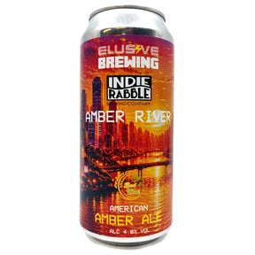 Elusive Brewing x Indie Rabble Amber River American Amber Ale 4.8% (440ml can)-Hop Burns & Black