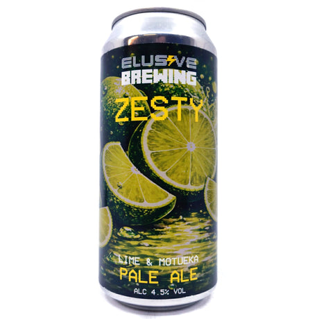 Elusive Brewing Zesty Pale Ale 4% (440ml can)-Hop Burns & Black