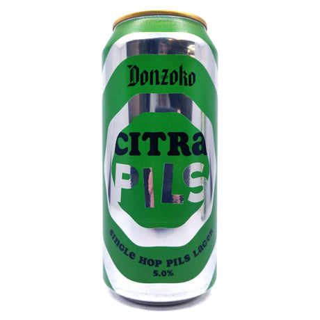 Donzoko Citra Pils Lager 5% (500ml can)-Hop Burns & Black