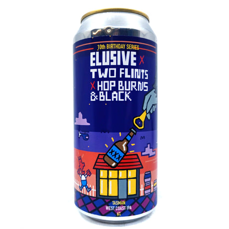 Elusive Brewing x Hop Burns & Black x Two Flints Tasman West Coast IPA 6% (440ml can)-Hop Burns & Black