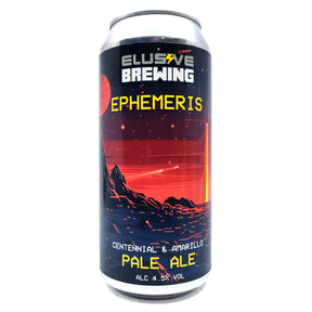 Elusive Ephemeris Centennial & Amarillo West Coast Pale Ale 4.5% (440ml can)-Hop Burns & Black