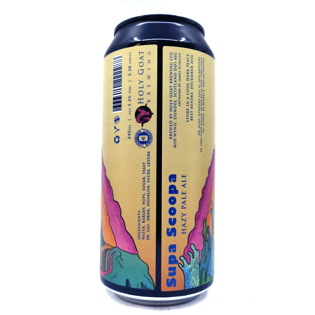 Holy Goat Supa Scoopa Hazy Pale Ale 5.2% (440ml can)-Hop Burns & Black