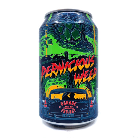 Garage Project Pernicious Weed Double IPA 8% (330ml can)-Hop Burns & Black
