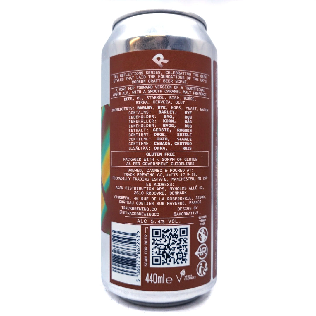 Track Dancing Fire American Amber Ale 5.4% (440ml can)-Hop Burns & Black
