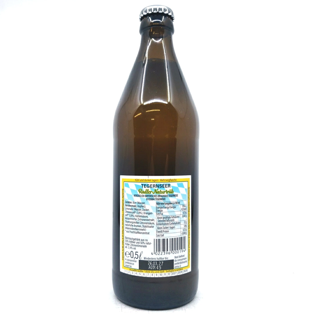 Tegernsee Radler Naturtrub 2.4% (330ml)-Hop Burns & Black