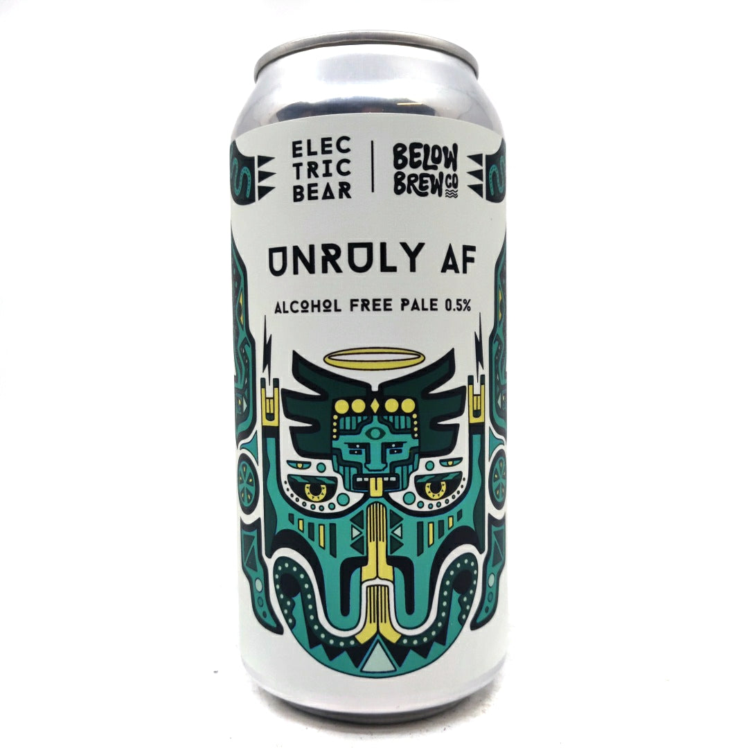 Electric Bear x Below Brew Co Unruly AF Alcohol Free Pale 0.5% (440ml can)-Hop Burns & Black