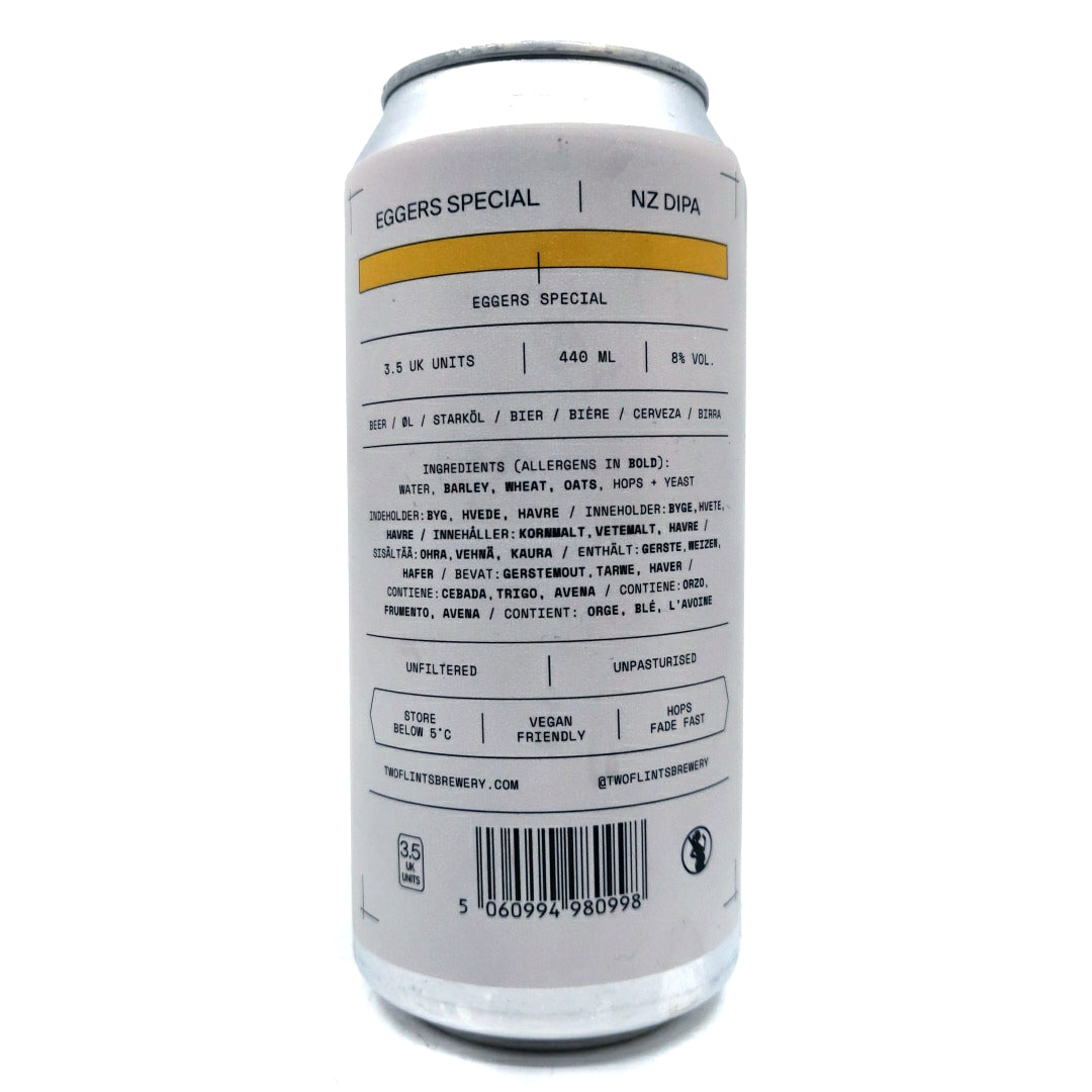 Two Flints Dripping In Eggers Special Double IPA 8% (440ml can)-Hop Burns & Black