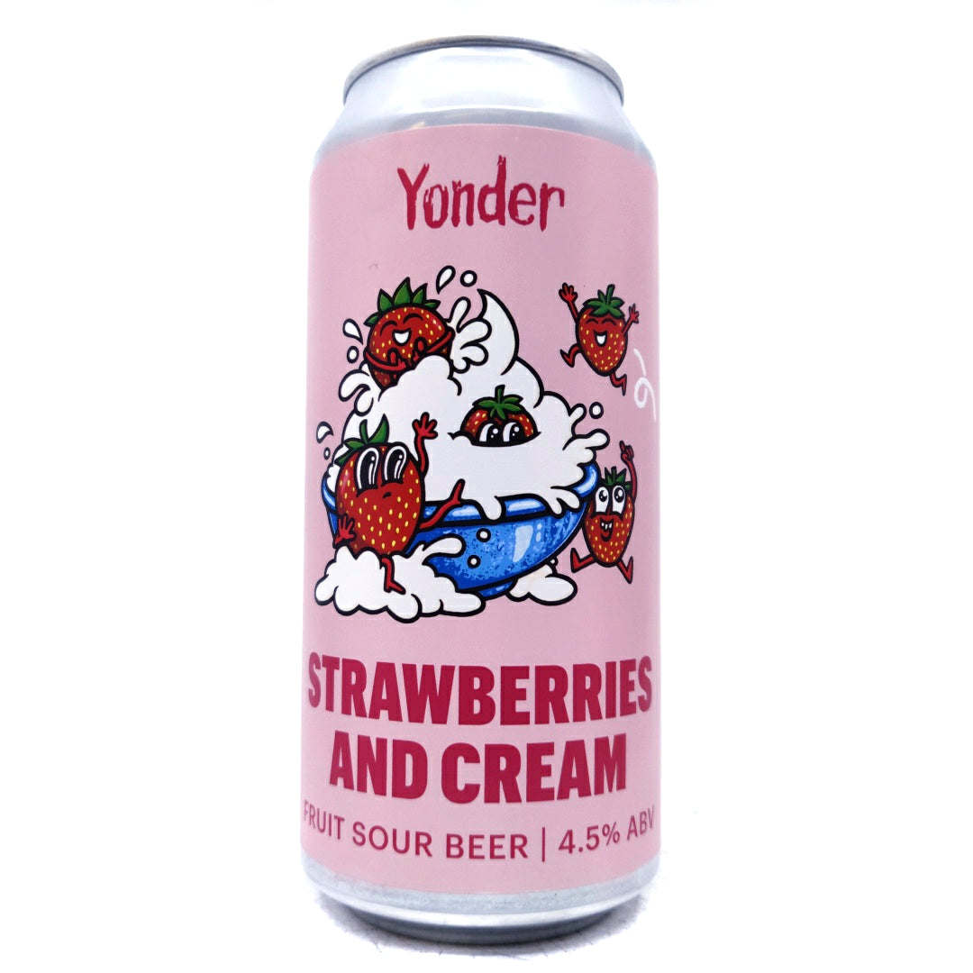 Yonder Strawberries & Cream Pastry Sour 4.5% (440ml can)-Hop Burns & Black