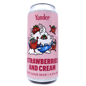 Yonder Strawberries & Cream Pastry Sour 4.5% (440ml can)-Hop Burns & Black