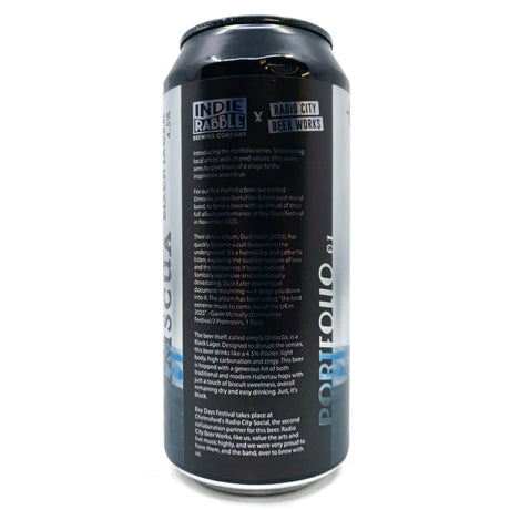 Indie Rabble x Radio City Beer Works Dimscua Black Lager 4.5% (440ml can)-Hop Burns & Black