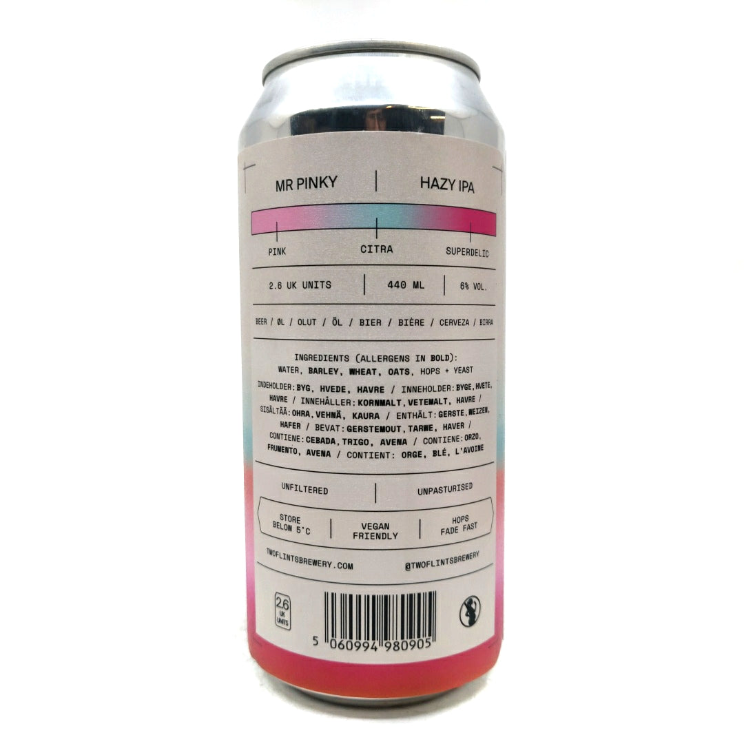 Two Flints x Pretty Decent Mr Pinky Hazy IPA 6% (440ml can)-Hop Burns & Black