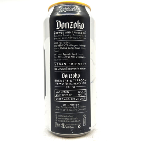 Donzoko Big Foam Lager 5% (440ml can)-Hop Burns & Black