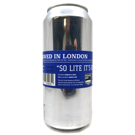 Pressure Drop Super Lite Lager 3.8% (440ml can)-Hop Burns & Black