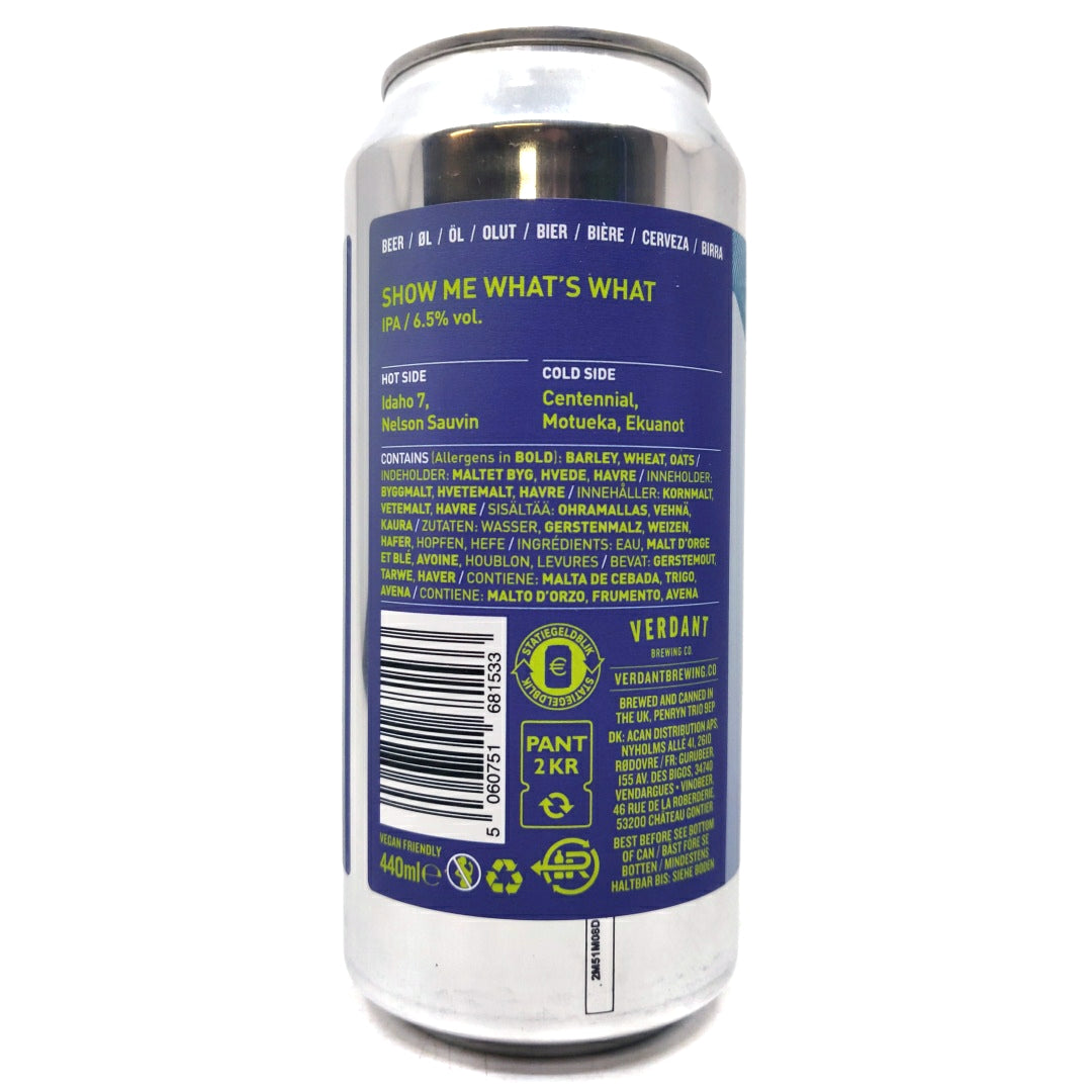 Verdant Show Me What's What IPA 6.5% (440ml can)-Hop Burns & Black