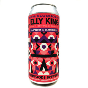Bellwoods Non Alcoholic Fruited Jelly King Sour with Raspberry & Blackberry 0.5% (473ml can)-Hop Burns & Black