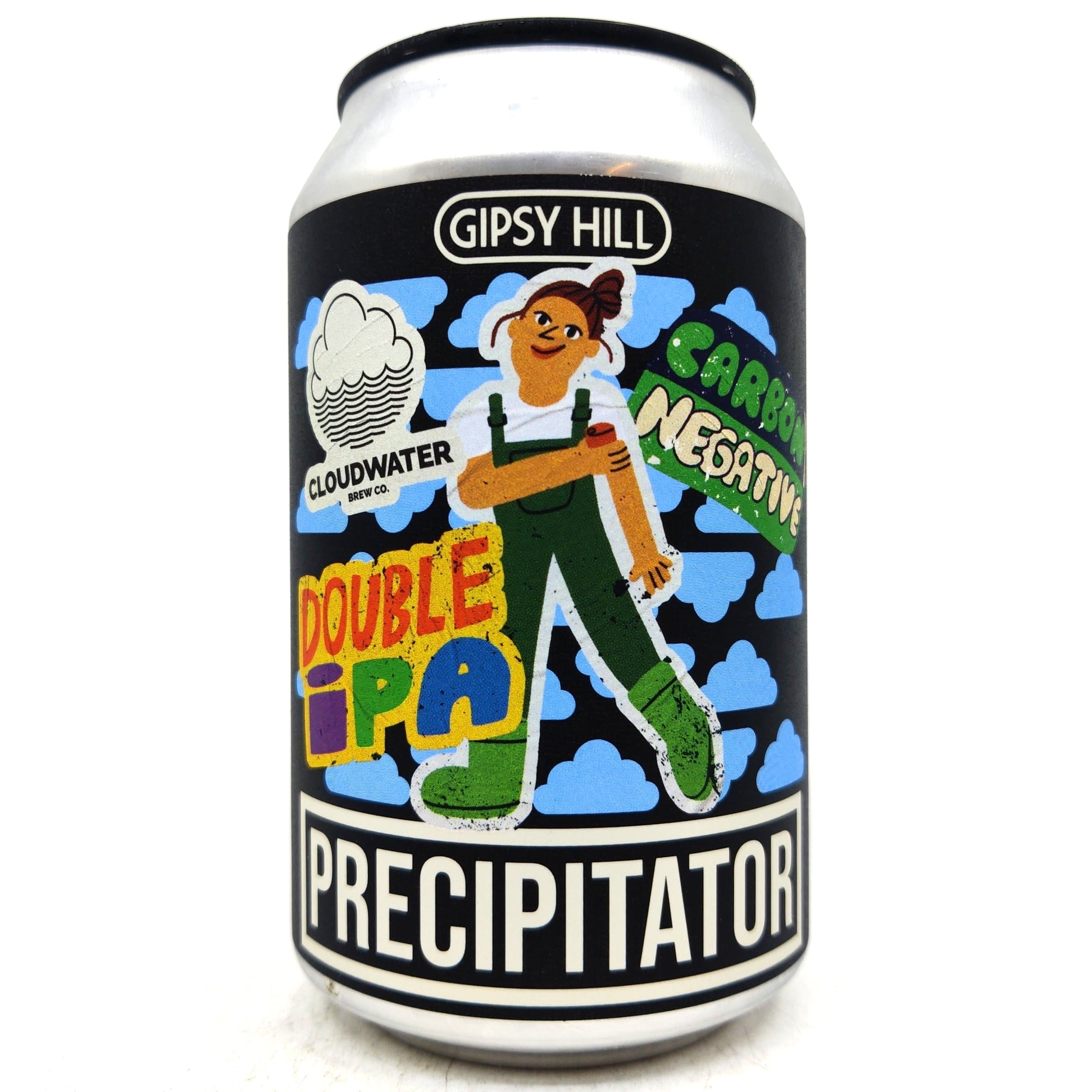 Gipsy Hill x Cloudwater Precipitator Double IPA 8% (330ml can)-Hop Burns & Black