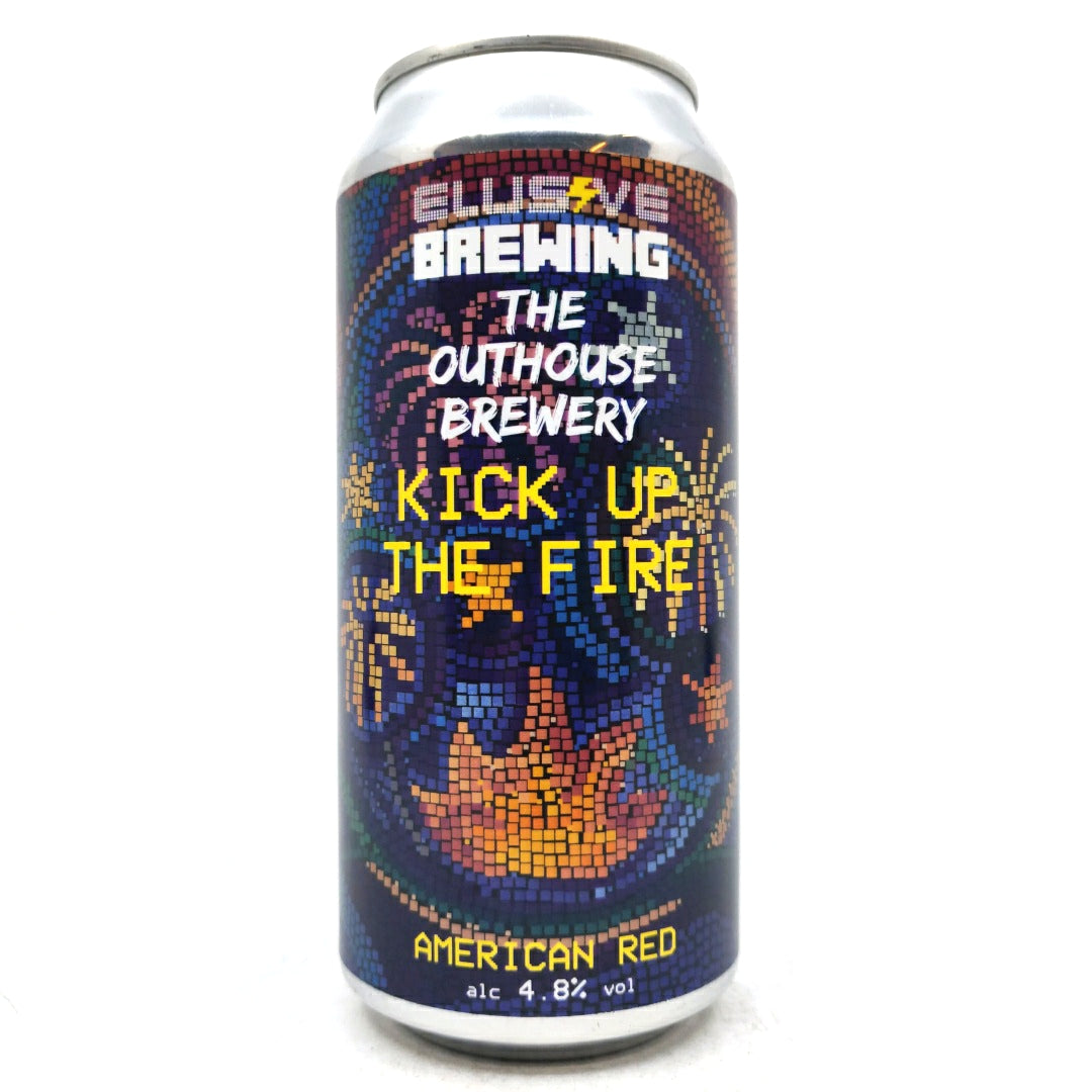 Elusive Brewing Kick Up The Fire American Red 4.8% (440ml can)-Hop Burns & Black