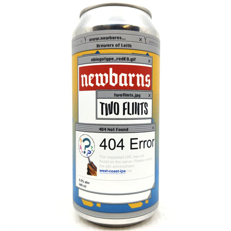 Newbarns x Two Flints 404 Error West Coast IPA 6.5% (440ml can)-Hop Burns & Black