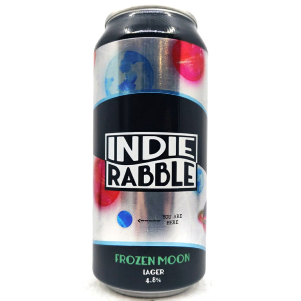 Indie Rabble Frozen Moon Lager 4.8% (440ml can)-Hop Burns & Black