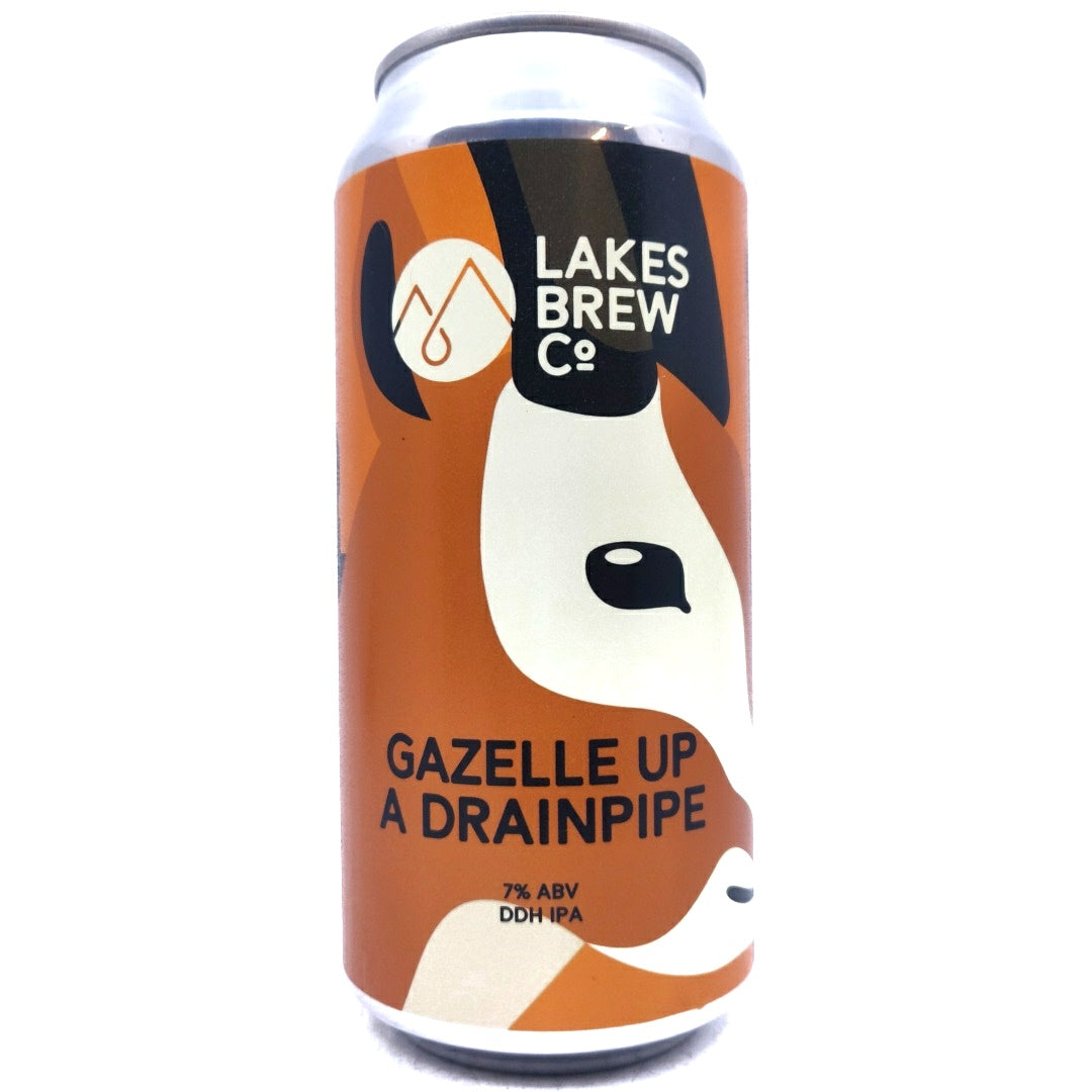 Lakes Brew Co Gazelle Up A Drainpipe IPA 7% (440ml can)-Hop Burns & Black