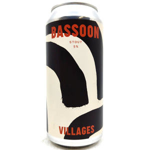 Villages Bassoon Stout 5% (440ml can)-Hop Burns & Black