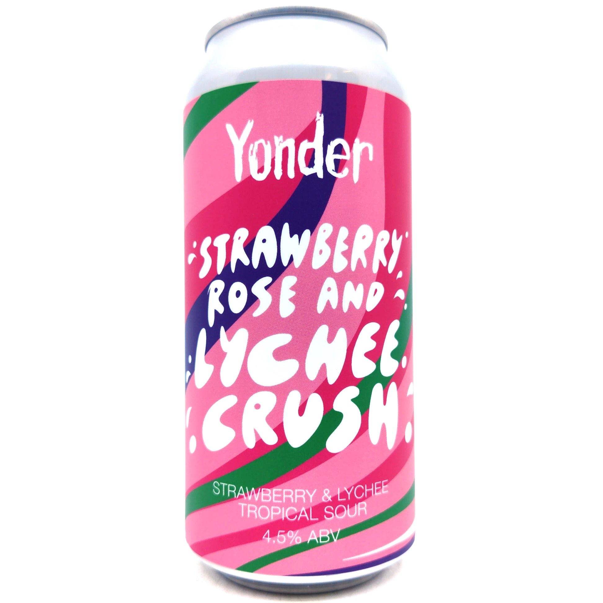 Yonder Strawberry Rose & Lychee Crush Tropical Sour 4.5% (440ml can)-Hop Burns & Black