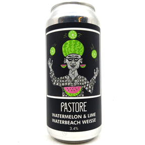 Pastore Watermelon & Lime Waterbeach Weisse 3.4% (440ml can)-Hop Burns & Black