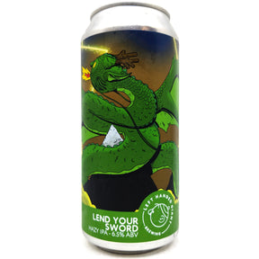 Left Handed Giant Lend Your Sword Hazy IPA 6.5% (440ml can)-Hop Burns & Black