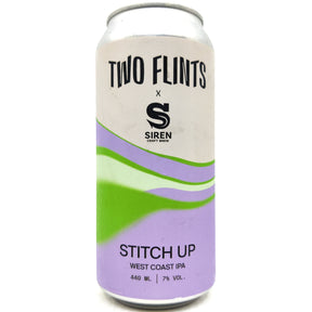 Two Flints x Siren Stitch Up West Coast IPA 7% (440ml can)-Hop Burns & Black