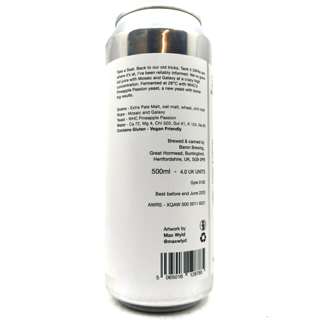 Baron Brewing Take A Seat Double IPA 8% (500ml-can)-Hop Burns & Black