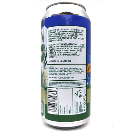 Left Handed Giant Brewpub Run Free Alcohol Free Pale Ale 0.5% (440ml can)-Hop Burns & Black
