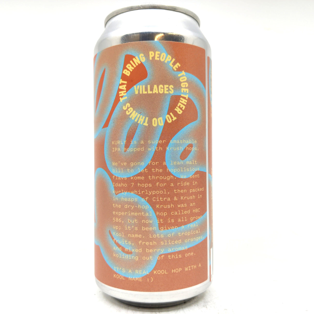 Villages Kurly Krush IPA 6% (440ml can)-Hop Burns & Black