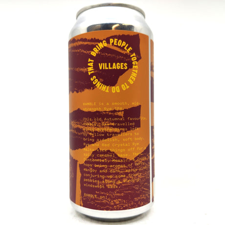 Villages Ramble Rye IPA 5.9% (440ml can)-Hop Burns & Black