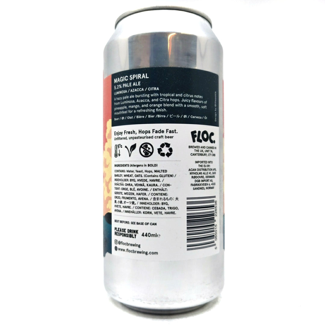 Floc Brewing Magic Spiral Pale Ale 5.2% (440ml can)-Hop Burns & Black
