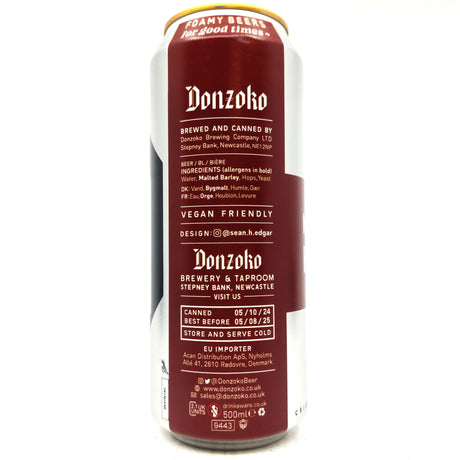 Donzoko Northern Helles Unfiltered Lager 4.2% (500ml can)-Hop Burns & Black