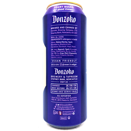 Donzoko Hedgerow Sour 3.4% (500ml can)-Hop Burns & Black