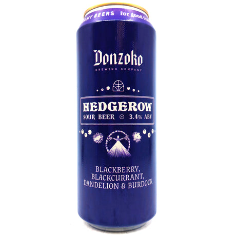 Donzoko Hedgerow Sour 3.4% (500ml can)-Hop Burns & Black