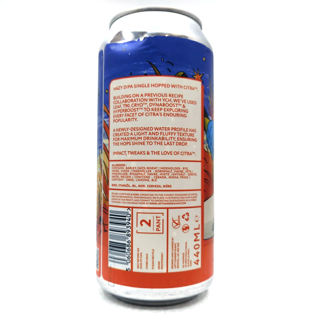 Left Handed Giant Sacred Sword Double IPA 8% (440ml can)-Hop Burns & Black
