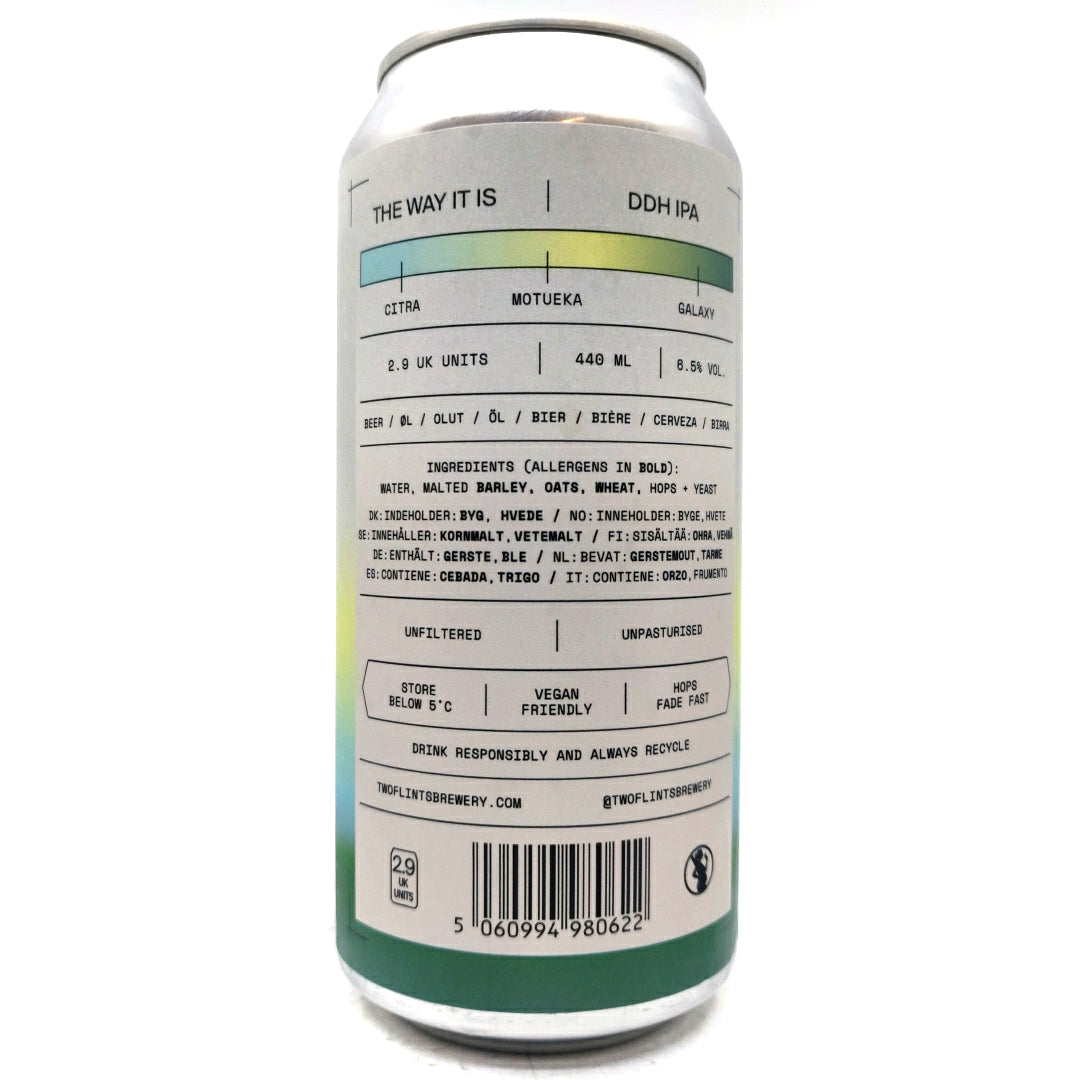 Two Flints The Way It Is DDH IPA 6.5% (440ml can)-Hop Burns & Black