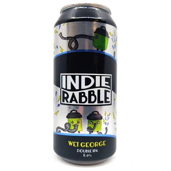 Indie Rabble Wet George Double IPA 8% (440ml can)-Hop Burns & Black