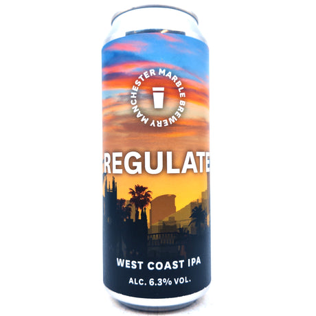 Marble Regulate West Coast IPA 6.3% (500ml can)-Hop Burns & Black
