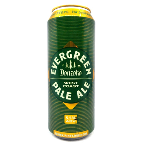 Donzoko Evergreen West Coast Pale Ale 5.5% (500ml can)-Hop Burns & Black
