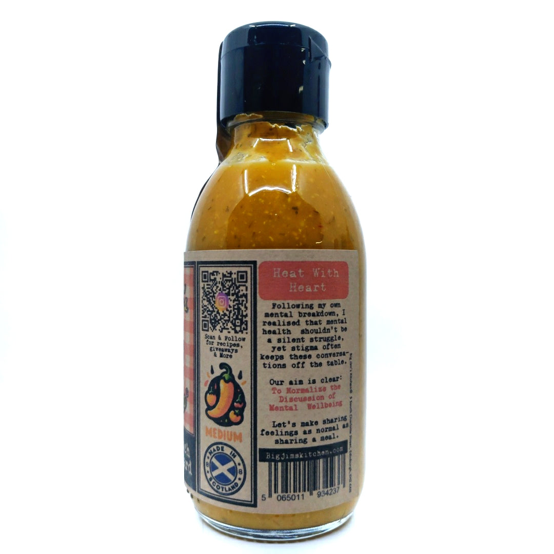 Big Jim's Pickle-Peach Honey Mustard Hot Sauce (150g)-Hop Burns & Black