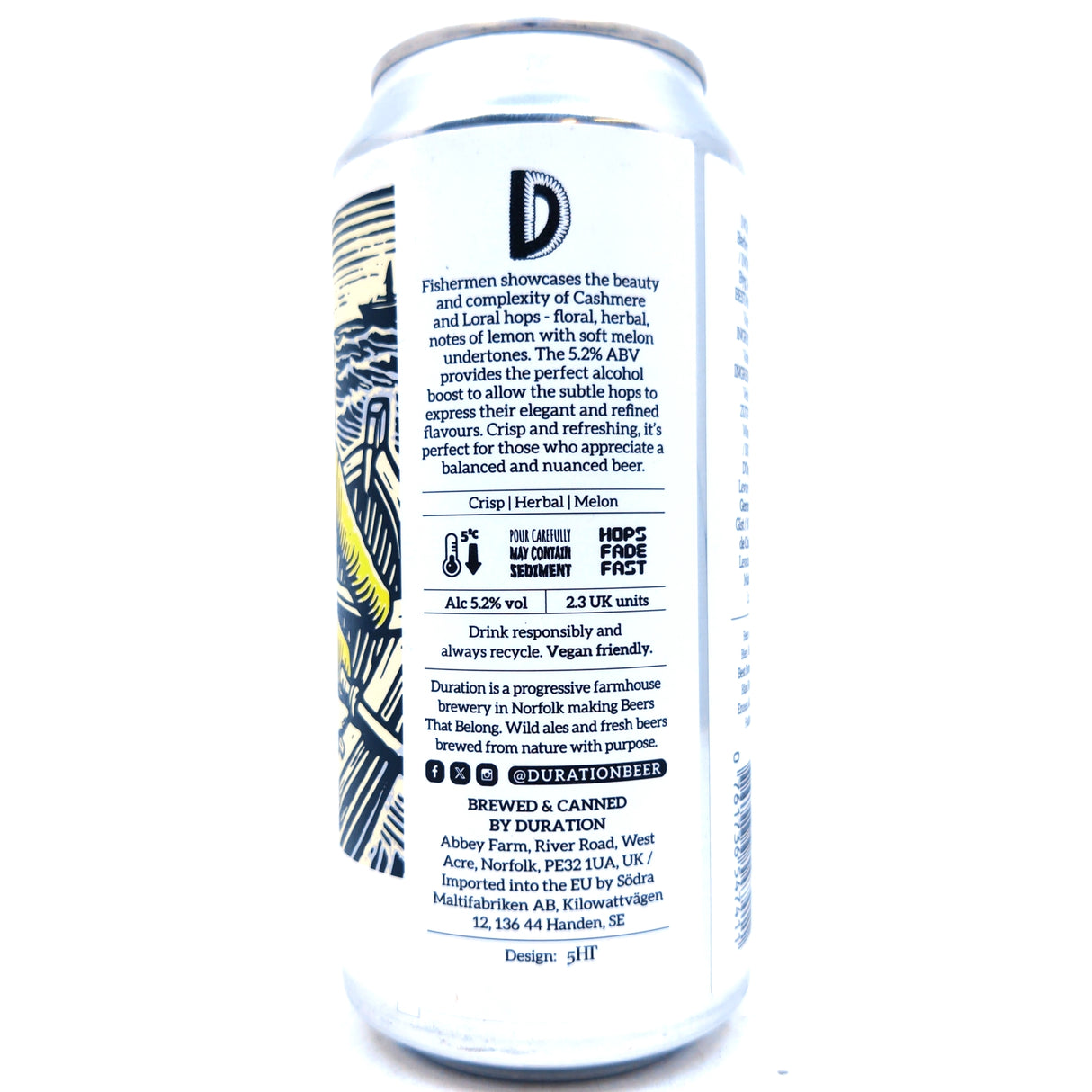 Duration Fishermen Pale Ale 5.2% (440ml can)-Hop Burns & Black
