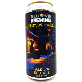 Elusive Brewing Crimson Carol Yule Log Red Ale 5% (440ml can)-Hop Burns & Black