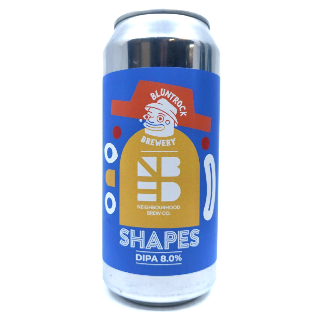 Bluntrock x Neighbourhood Brew Co Shapes Double IPA 8% (440ml can)-Hop Burns & Black