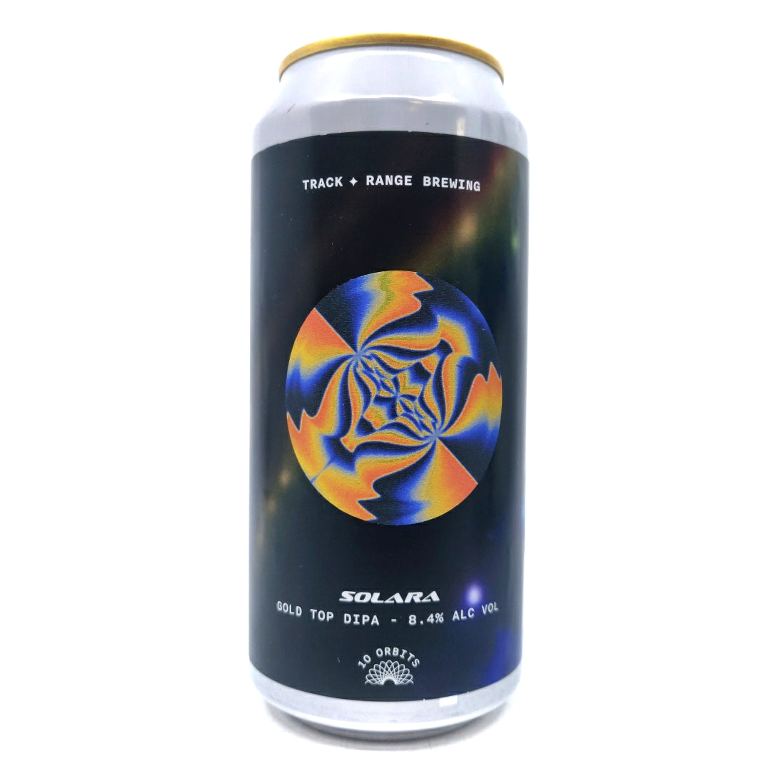 Track x Range Brewing Solara Gold Top Double IPA 8.4% (440ml can)-Hop Burns & Black