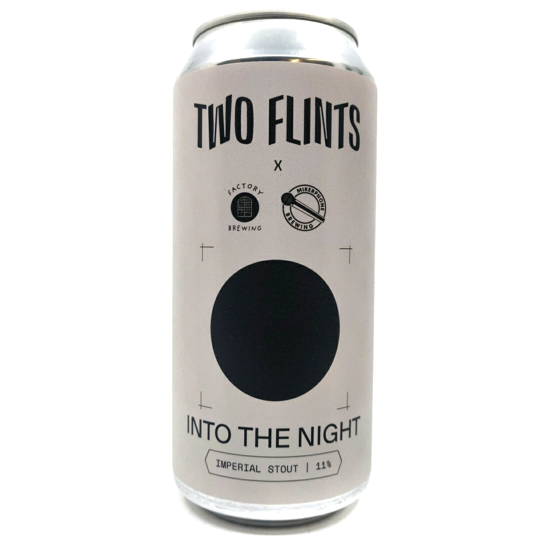 Two Flints Into The Night Imperial Stout IPA 11% (440ml can)-Hop Burns & Black