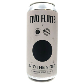 Two Flints Into The Night Imperial Stout IPA 11% (440ml can)-Hop Burns & Black