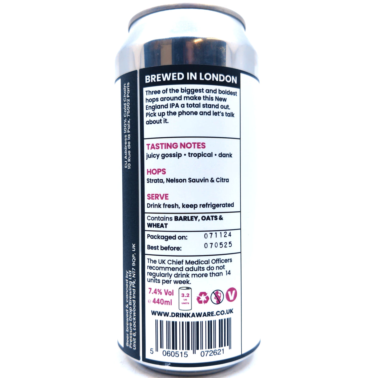 Pressure Drop Let's Talk About It New England IPA 7.4% (440ml can)-Hop Burns & Black